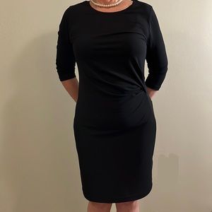 Banana Republic black dress, size medium, side ruched